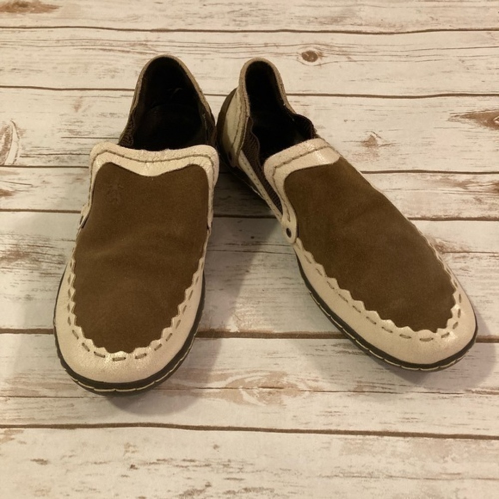 Fly London Brown Leather Slip On Loafers 42/9